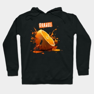 Smashed Orange: A Burst of Empty Rhetoric on a Dark Background Hoodie